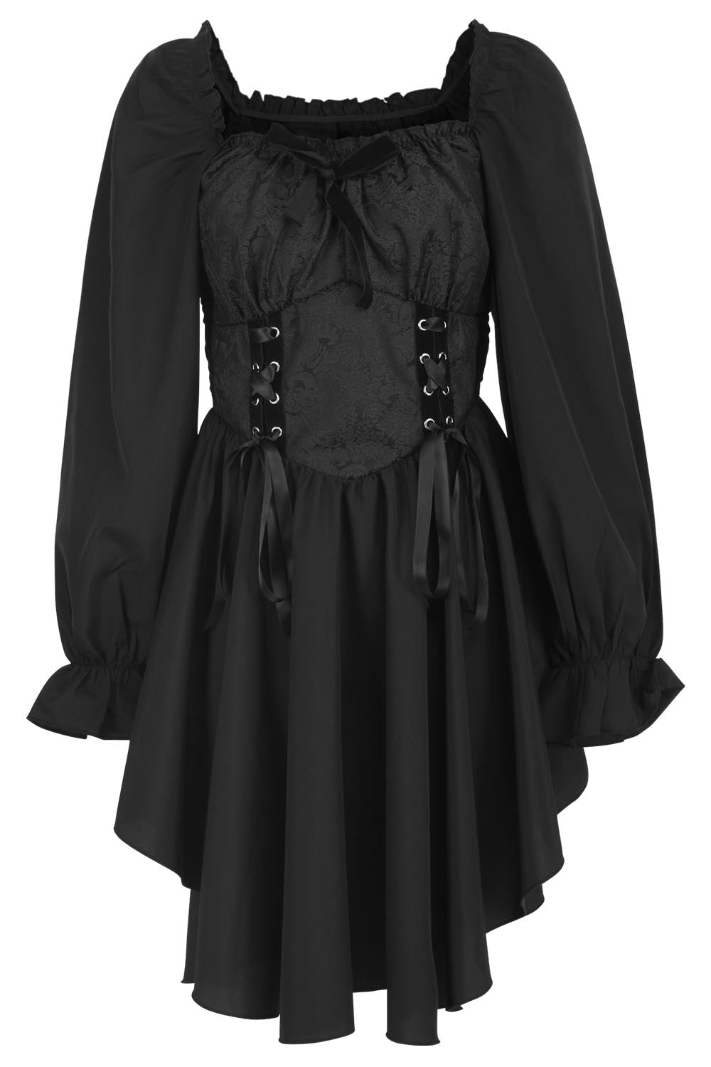 Corley Brokatkleid mit Bischofsärmeln