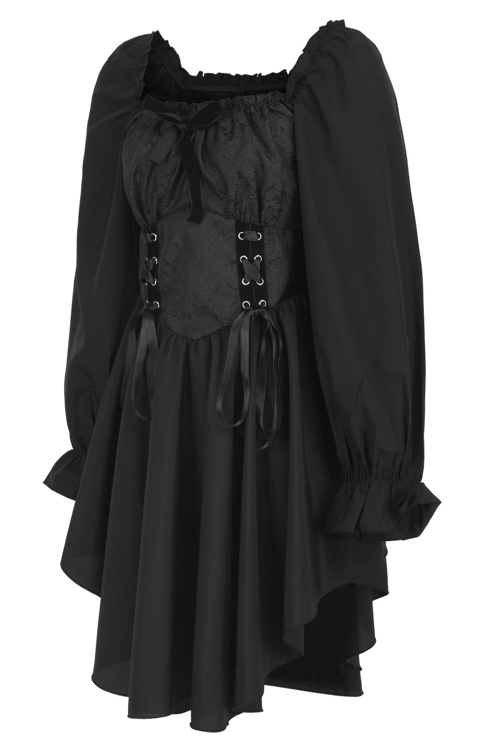Corley Brokatkleid mit Bischofsärmeln
