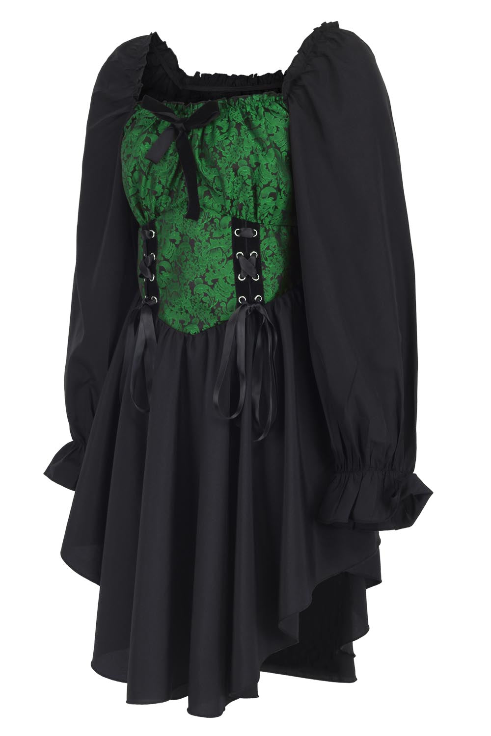 Corley Brokatkleid mit Bischofsärmeln