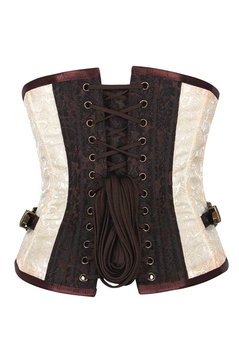 Annabelle Steampunk Unterbrustkorsett aus Brokat