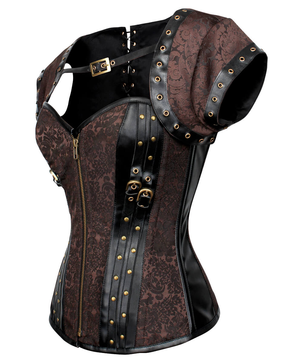 Ellecia Steampunk Overbust-Korsett mit Bolero