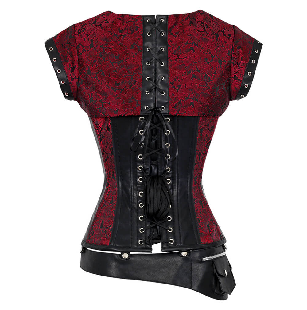 Vairocana Steampunk-Korsett mit Bolero und abnehmbarem Gürtel