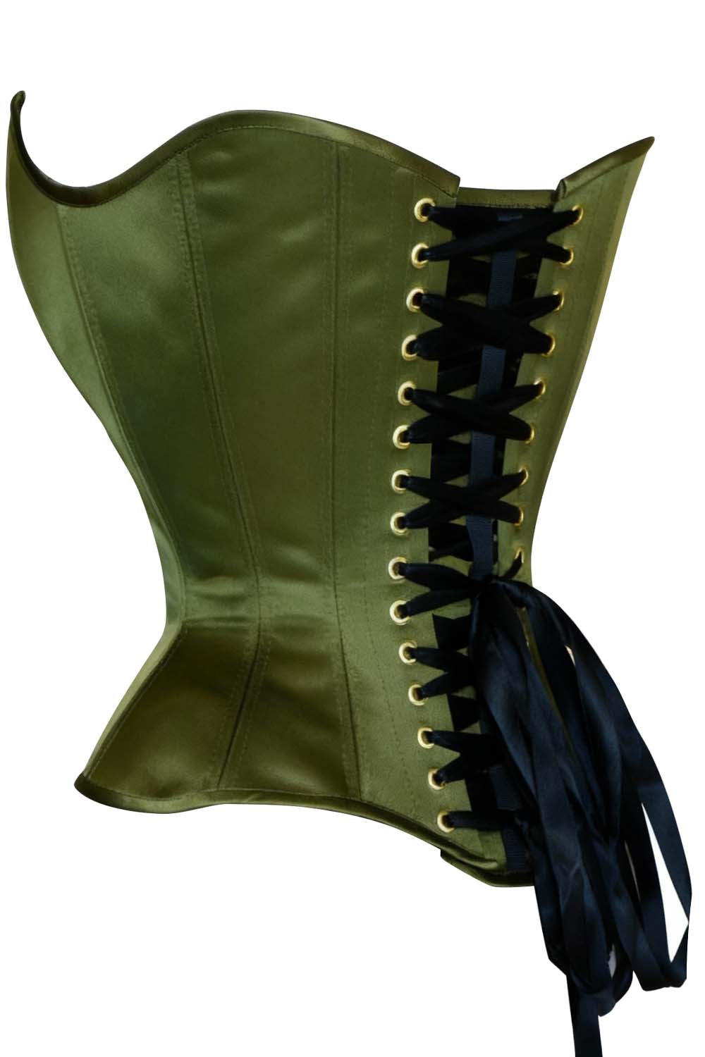 Delandra Satin Overbust Corset With Hip Gores