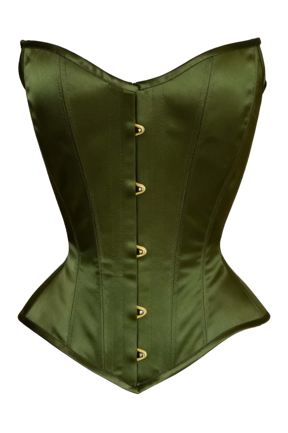 Delandra Satin Overbust Corset With Hip Gores