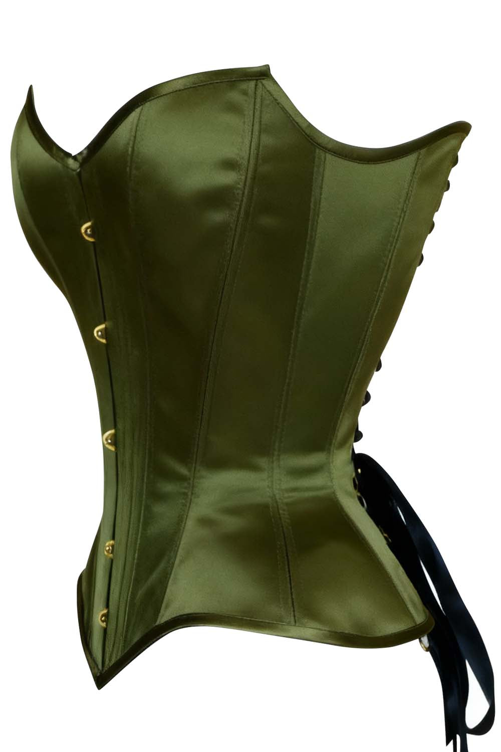 Delandra Satin Overbust Corset With Hip Gores
