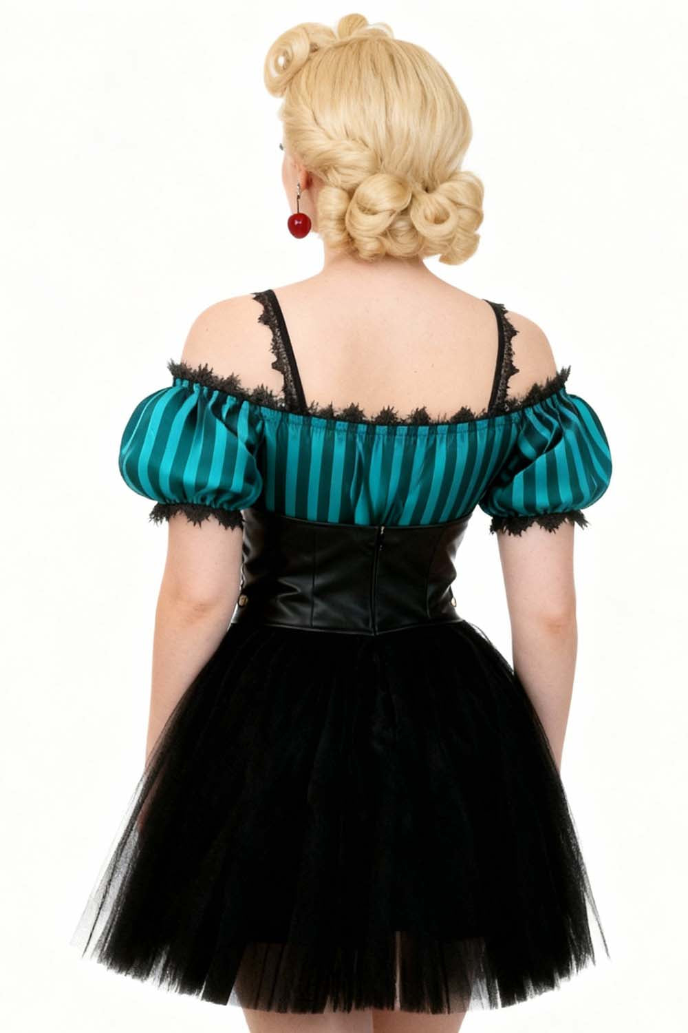 Shawnette Off-Shoulder Mini Black Skirt Dress