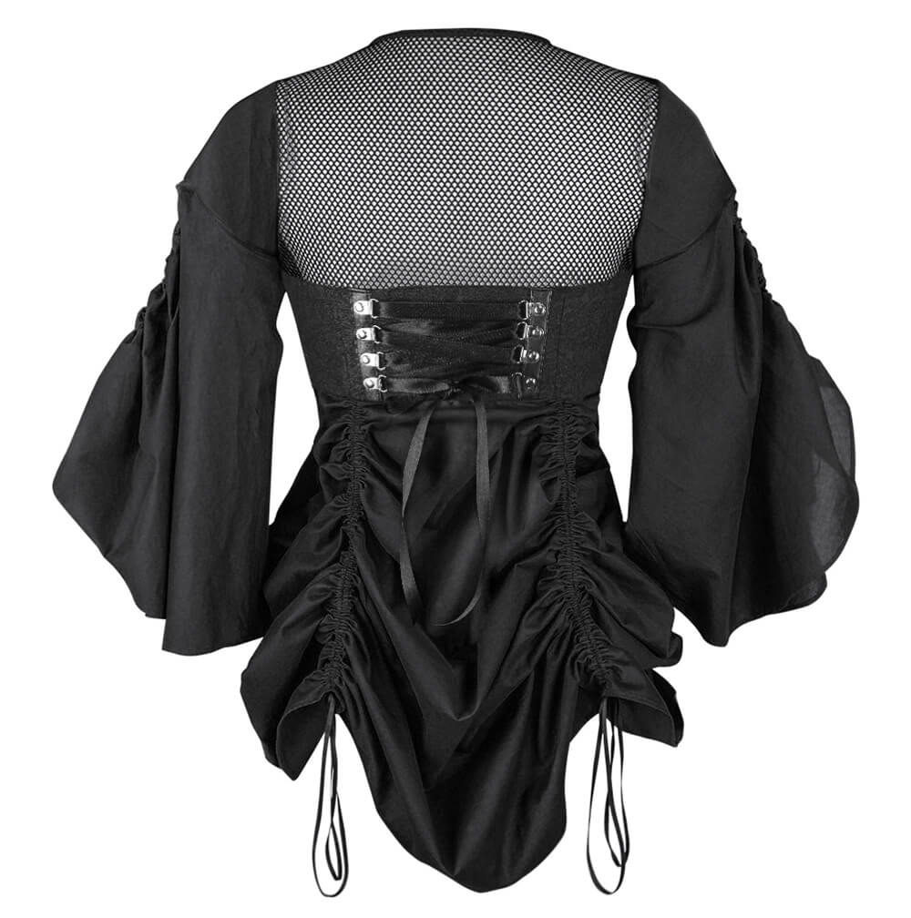Lamia Steampunk-inspiriertes schwarzes Top-Kleid