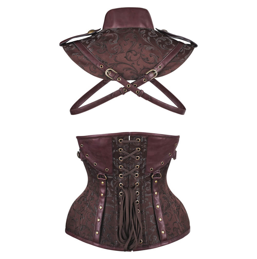 Lerola Steampunk-Korsett mit Bolero für kurvige Taillenformer