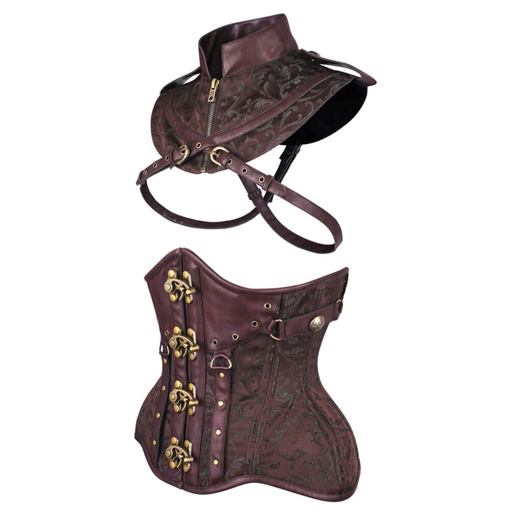 Lerola Steampunk-Korsett mit Bolero für kurvige Taillenformer