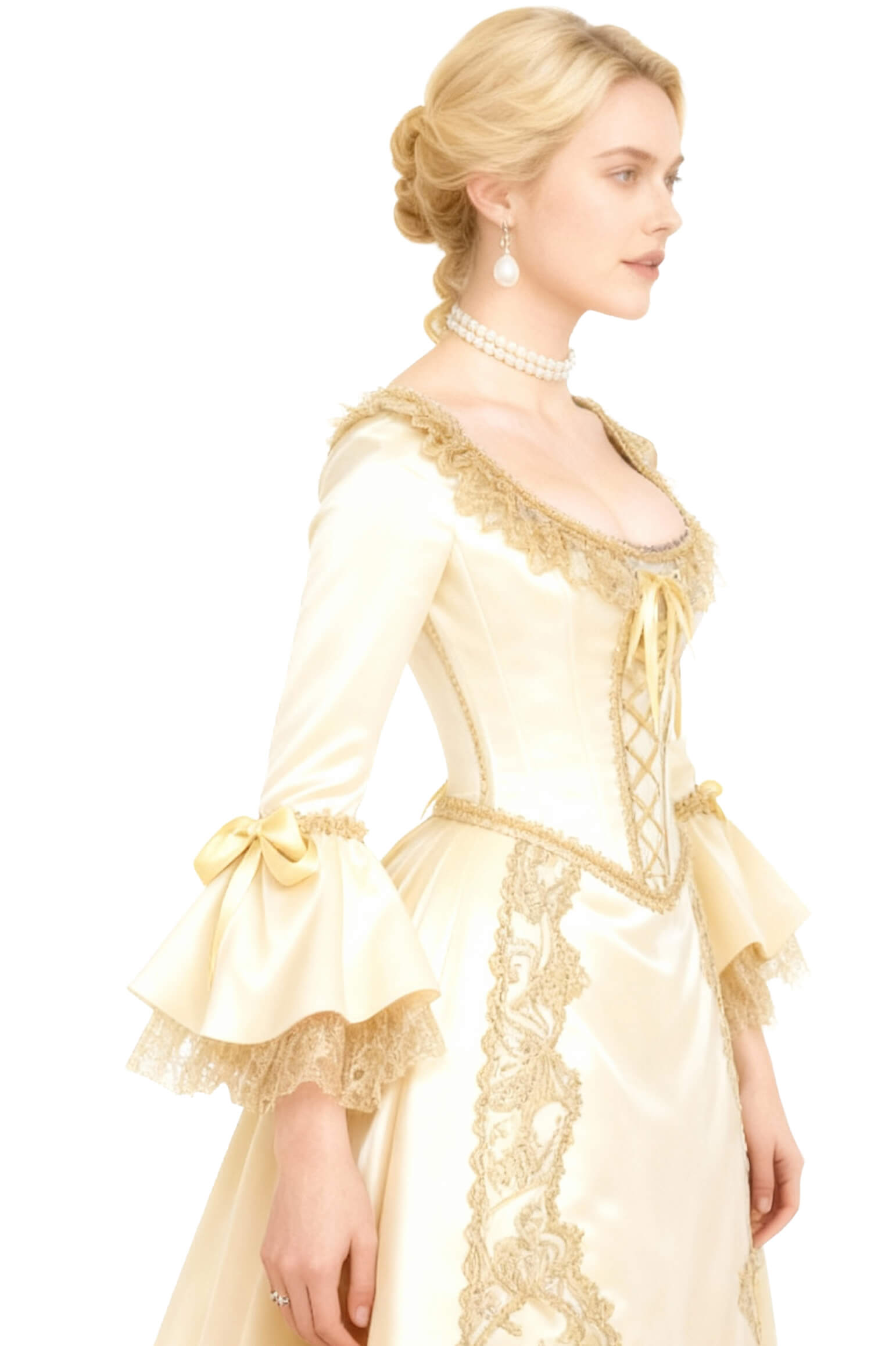 Darbey Rokoko Brokat Überbrustkorsett