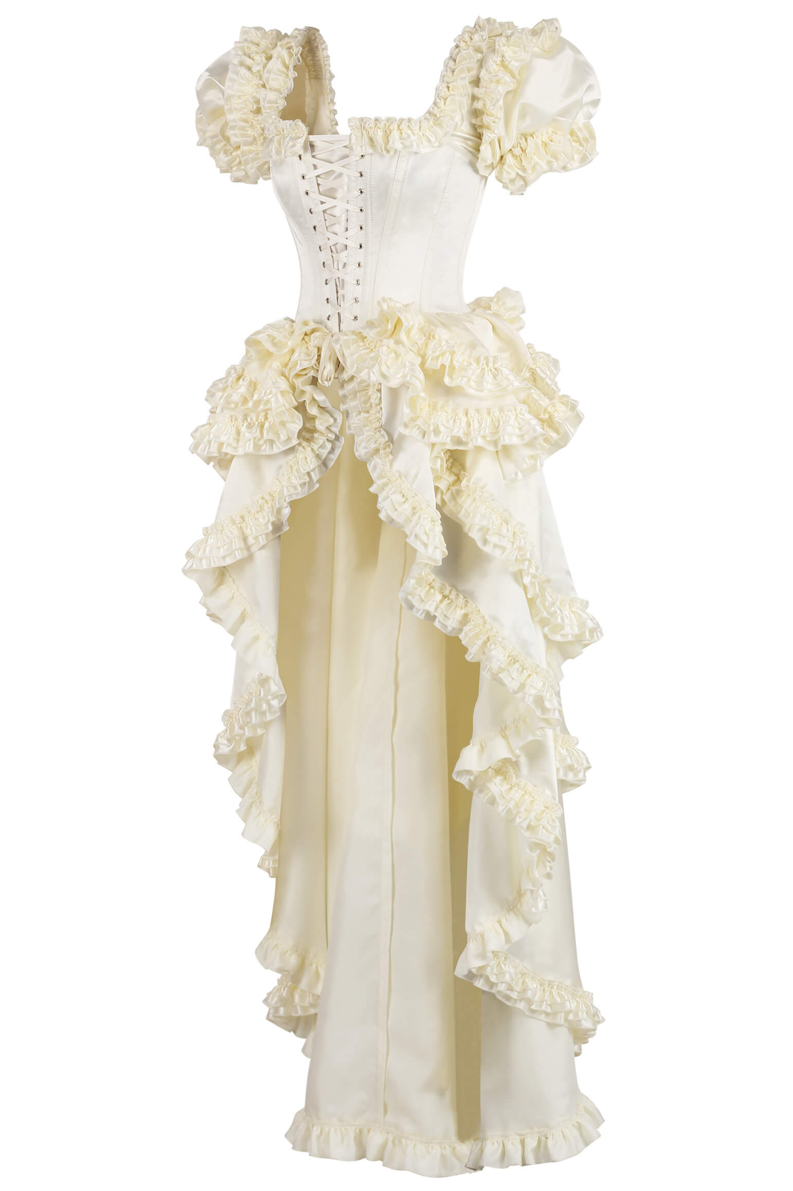 Lanessa Rokoko Satin Rüschen-Korsettkleid