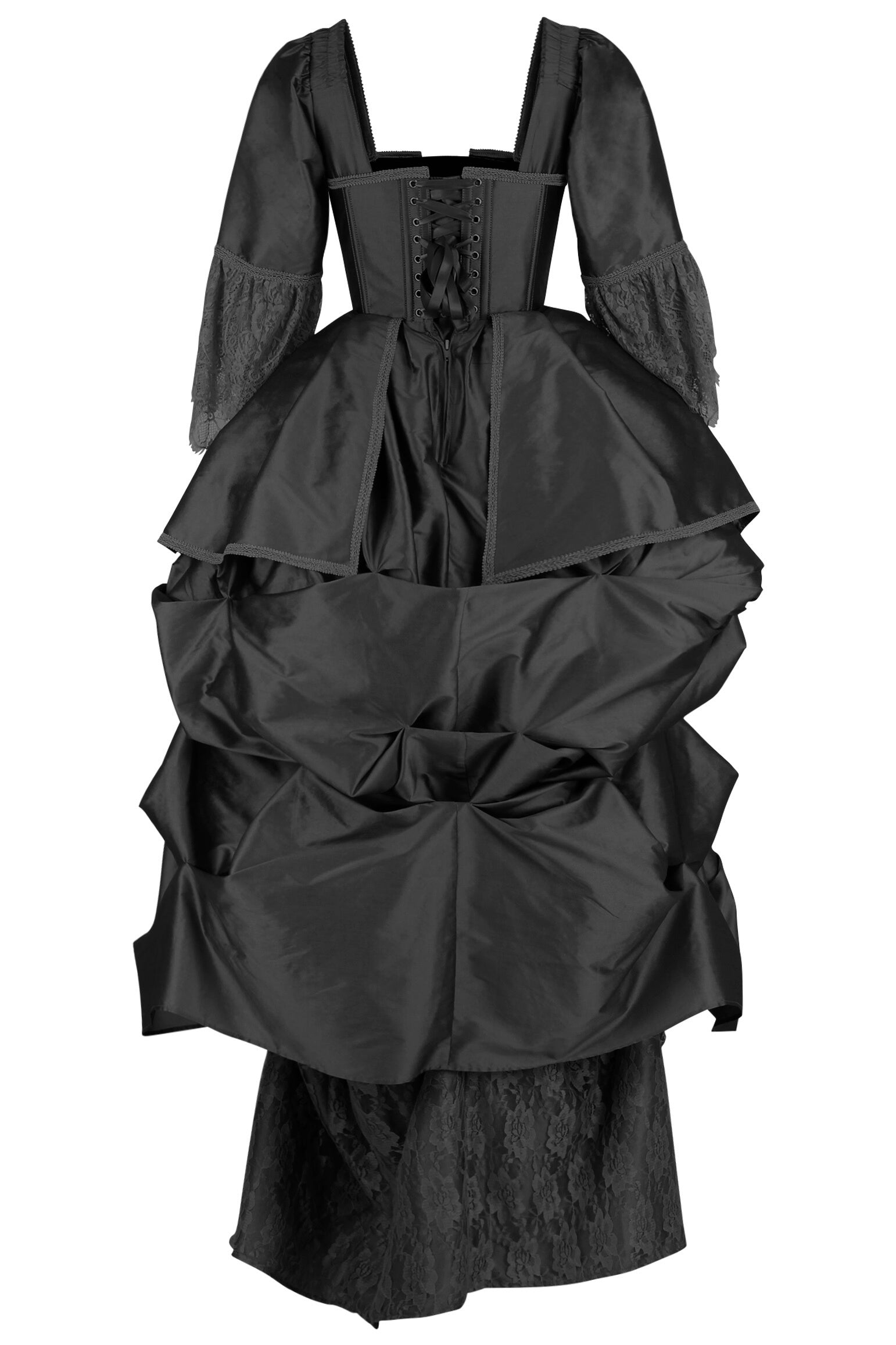 Jonni Rococo Marie Schwarzes Taft-Korsettkleid