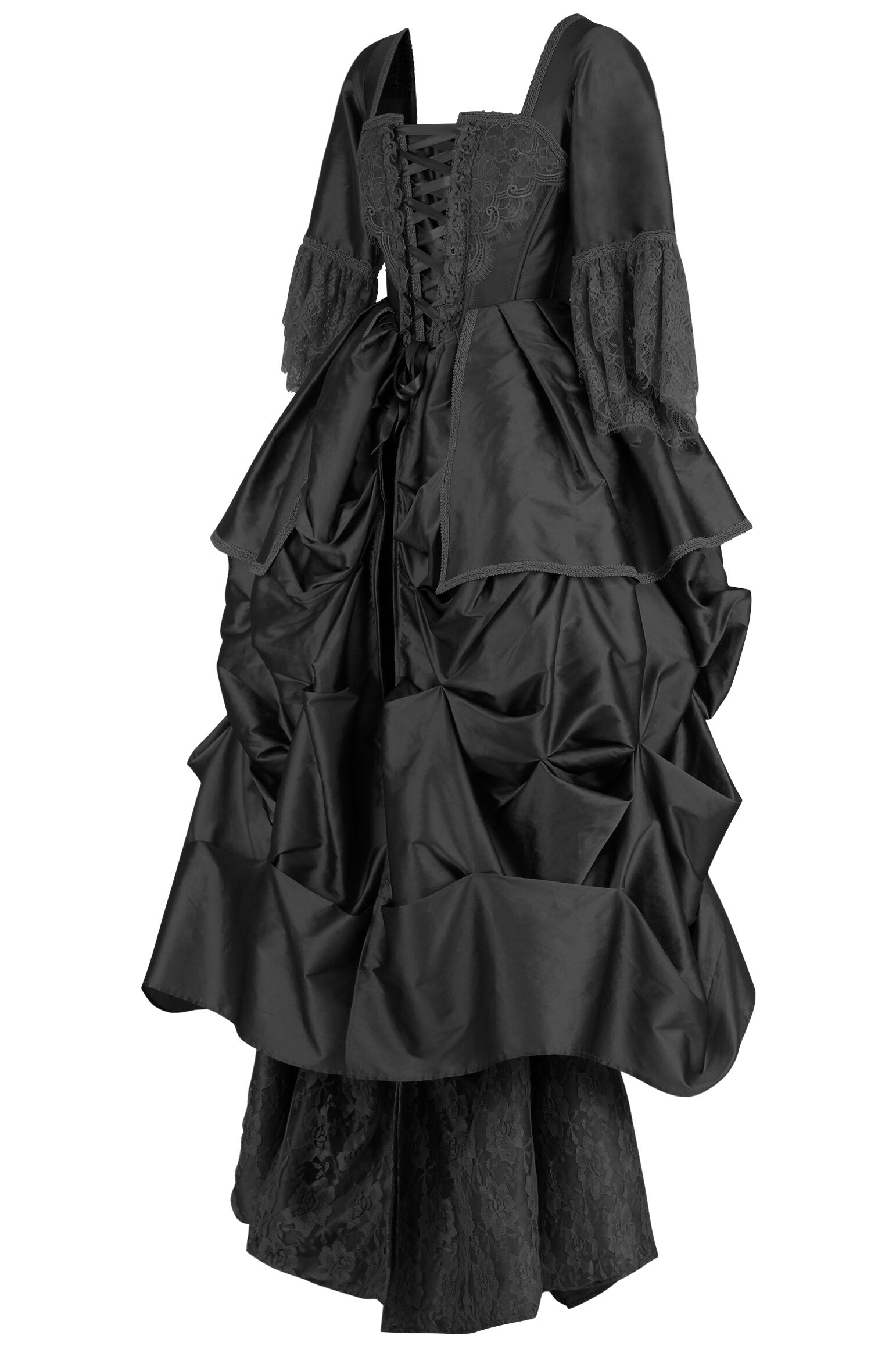 Jonni Rococo Marie Schwarzes Taft-Korsettkleid