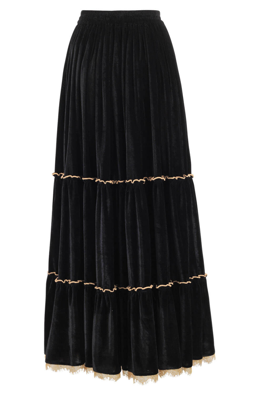 Latrisha Korsett aus schwarzem Samt mit optionalem Rock