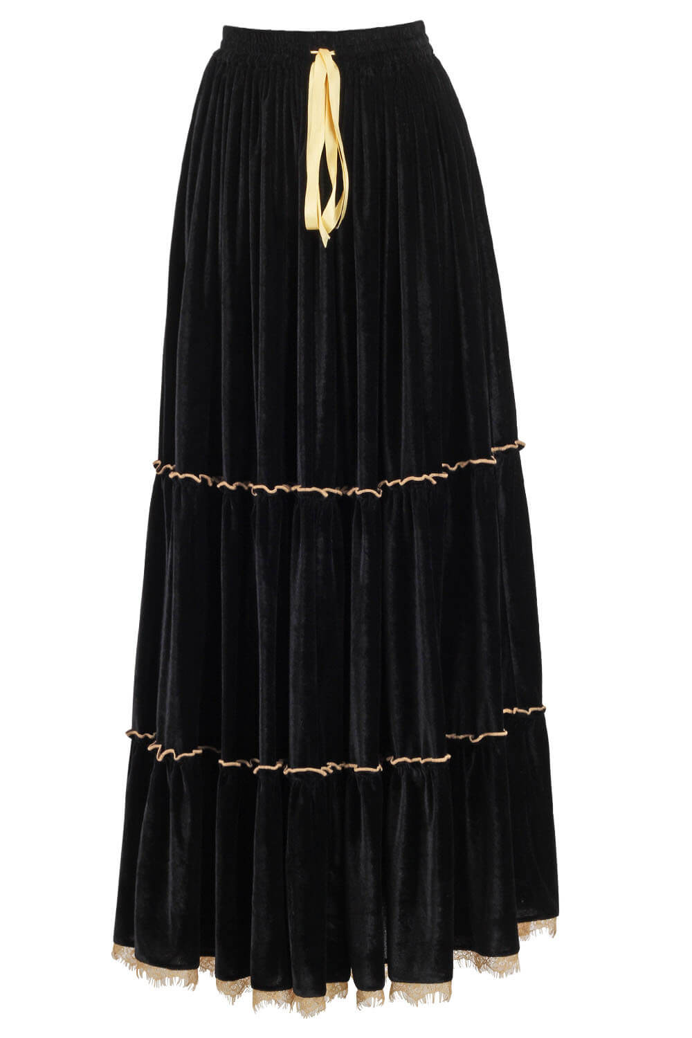 Latrisha Korsett aus schwarzem Samt mit optionalem Rock