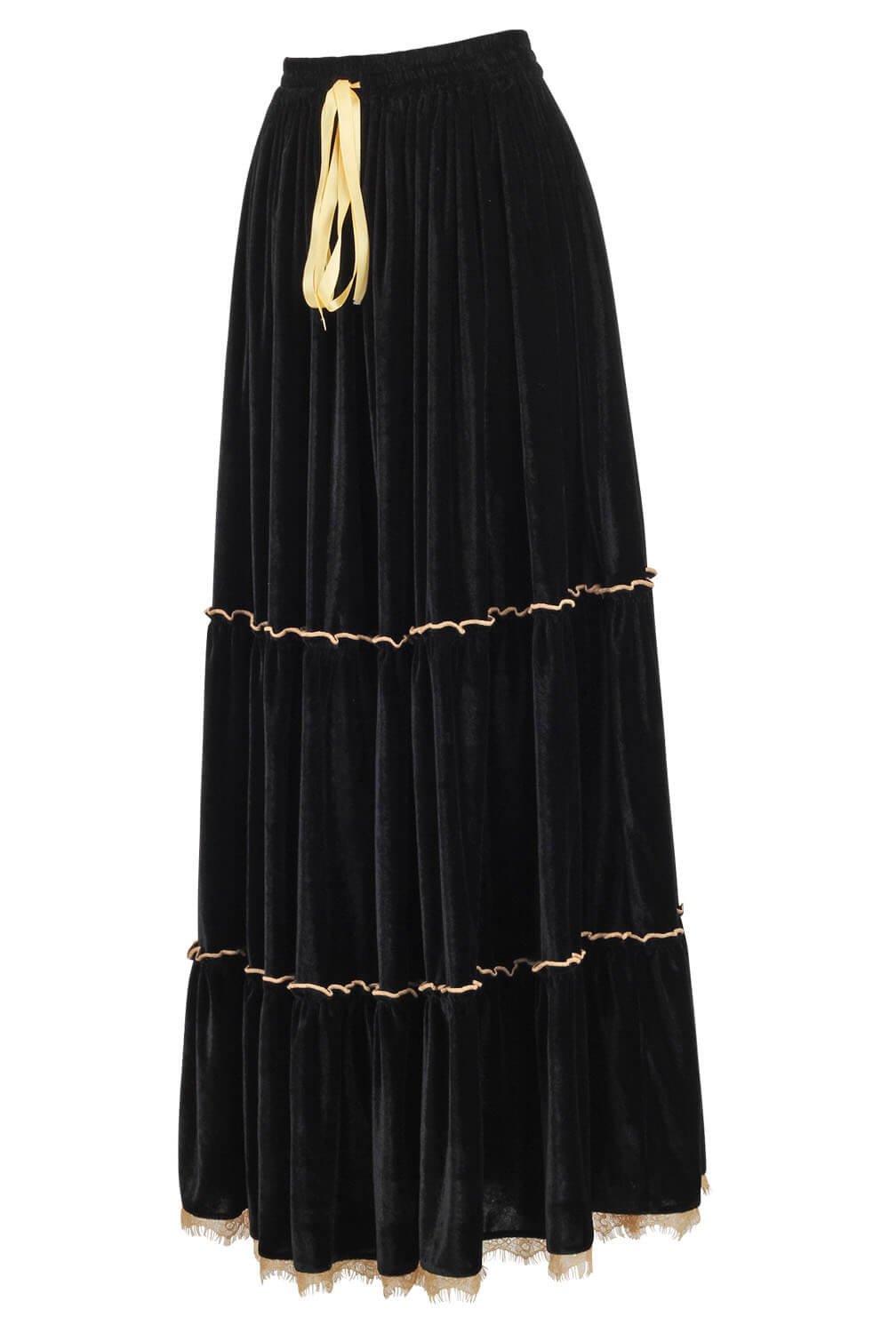 Latrisha Korsett aus schwarzem Samt mit optionalem Rock